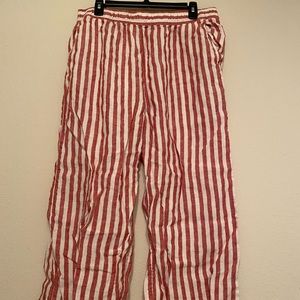 red/white striped pants